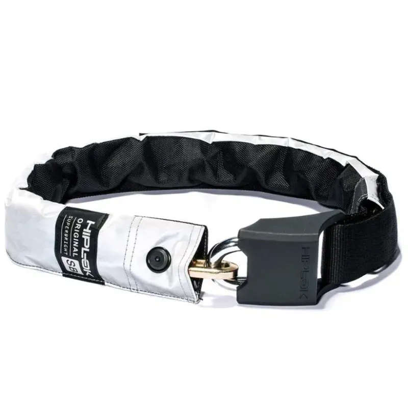 Hiplok Original v1.5 Wearable Chain Lock  Waist 24-44 Inches silver Sold Secure High Visibility: SUPER 8mm x 90cm